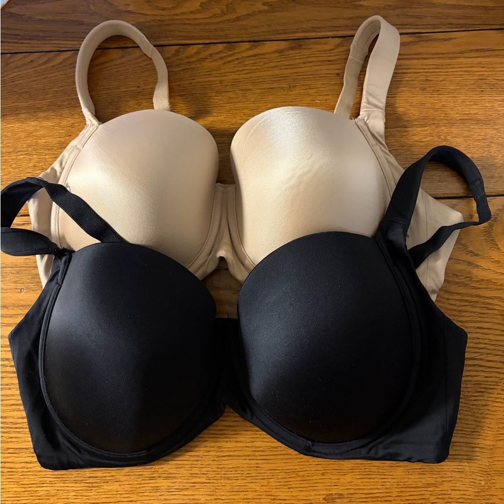 Soma Nude and Black T-Shirt Bras - 2 Pack